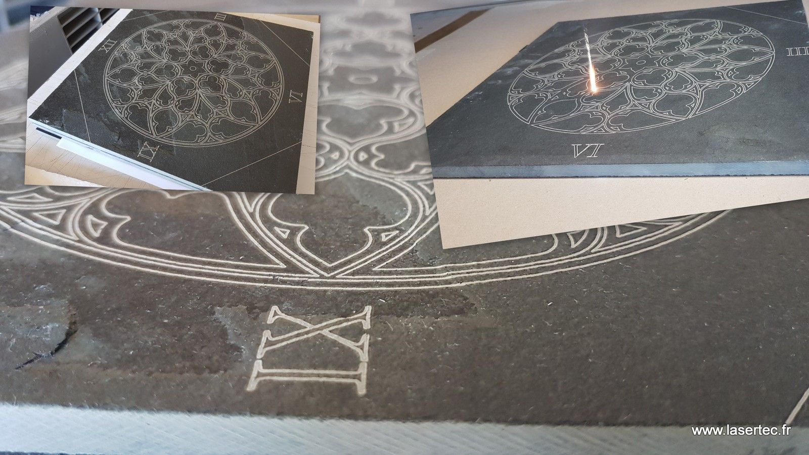 pierre gravée au laser
