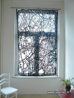 rideau découpe laser tissu