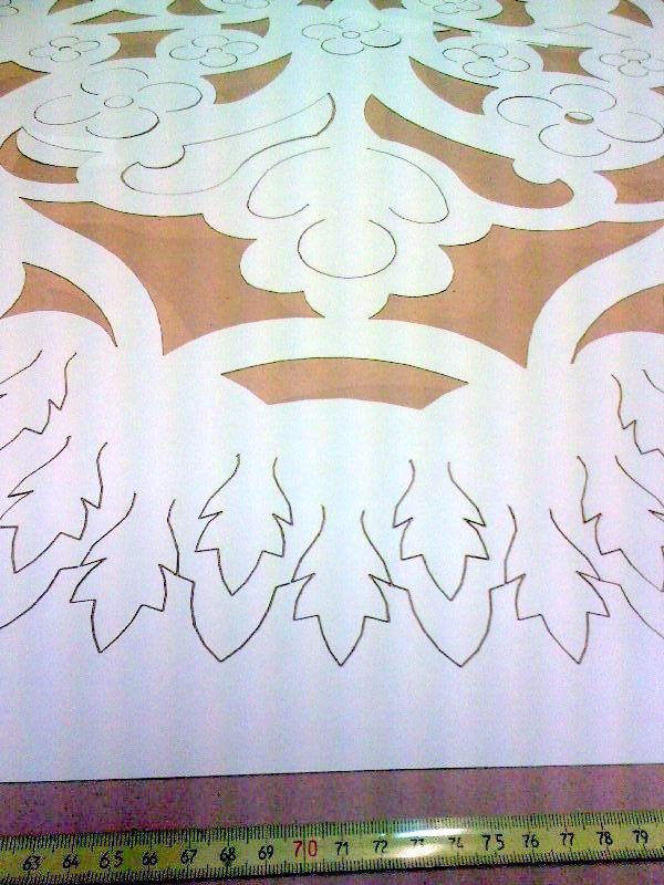 découpe d'une nappe diamètre 1500 mm